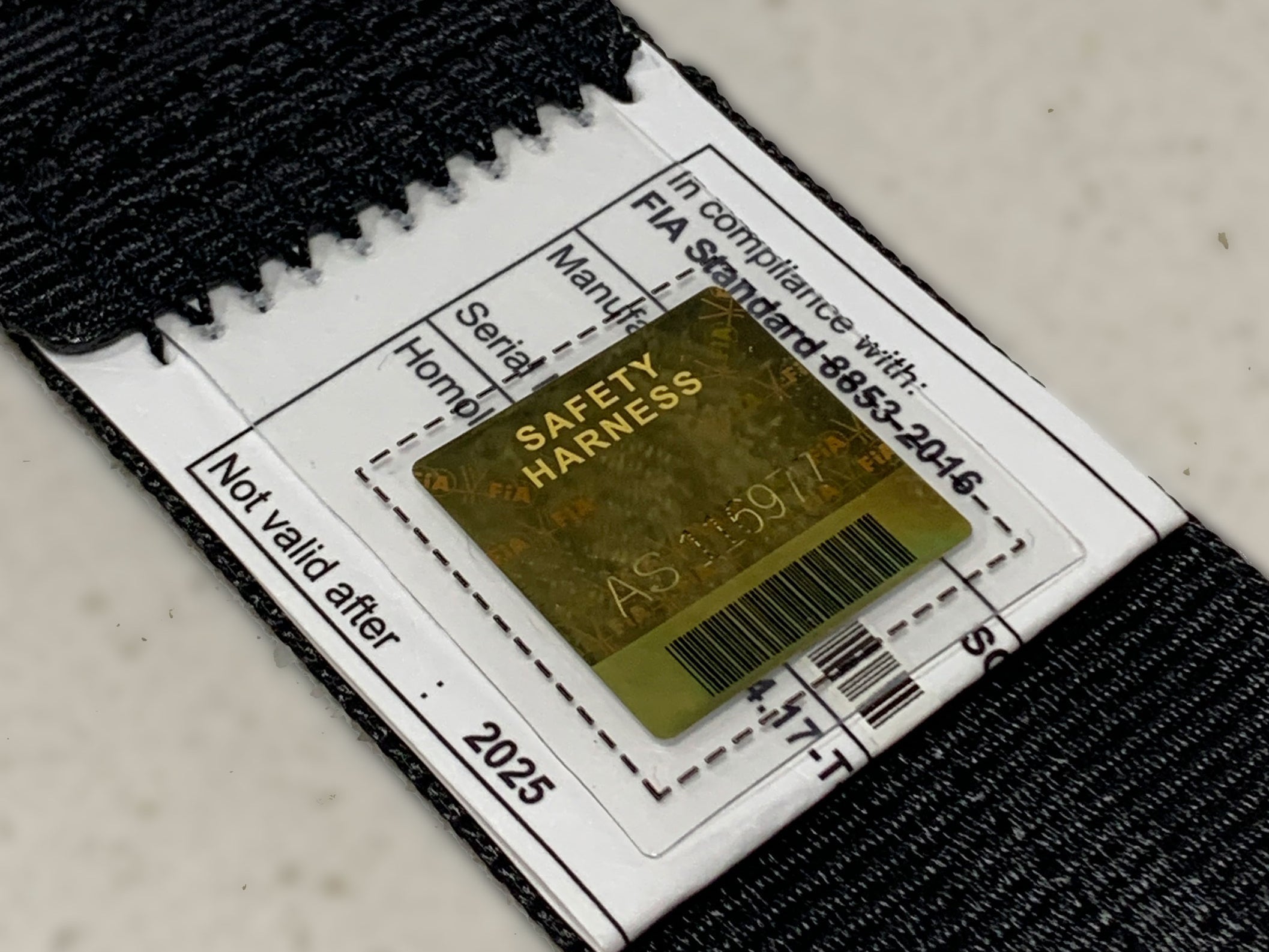 SFI and FIA Seat belt standards and expiration dates