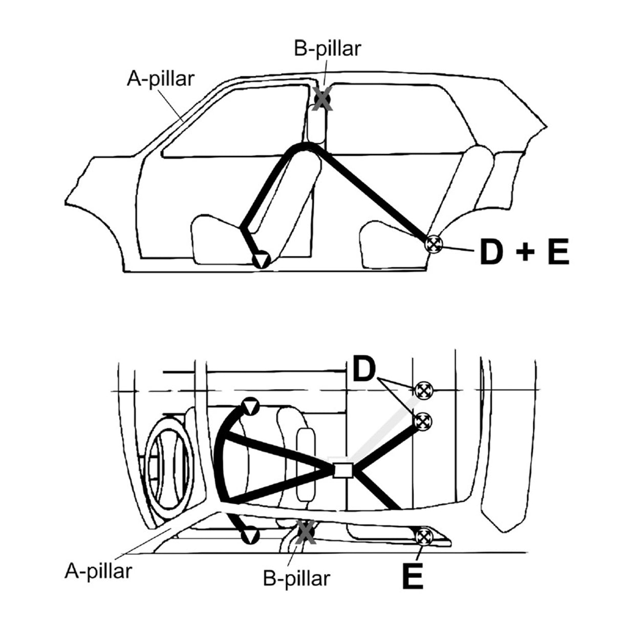 TAKATA Drift II ASM 2in Shoulder Belt-2in Lap Belt-Pull-Up Lap Adjuster- Snap-on attachments